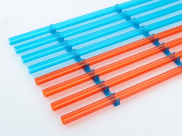 PVC紅藍透明地面連排管夾 PVC紅藍透明地面連排管夾