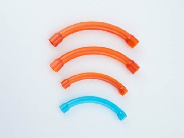 PVC紅藍透明90度大彎頭 PVC紅藍透明90度大彎頭