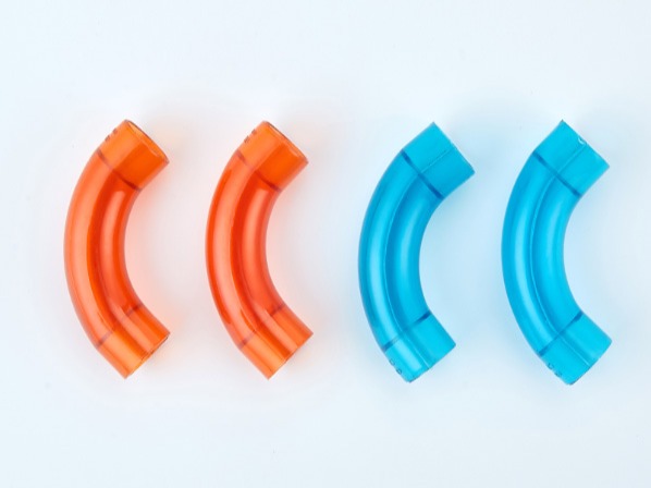 PVC紅藍透明上墻彎 PVC紅藍透明上墻彎