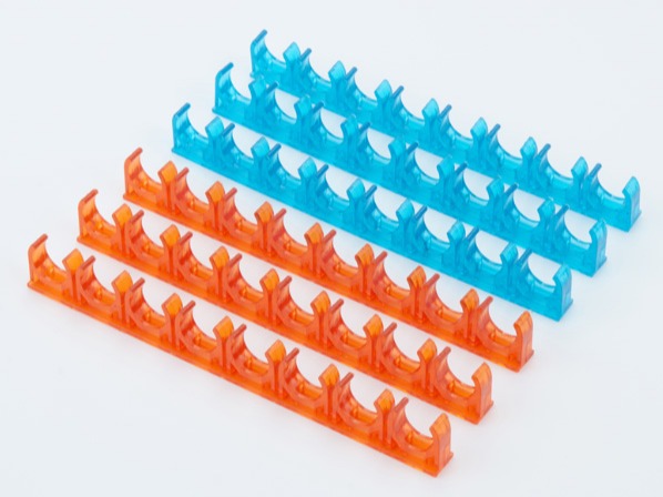 PVC紅藍透明天花連排管夾 PVC紅藍透明天花連排管夾